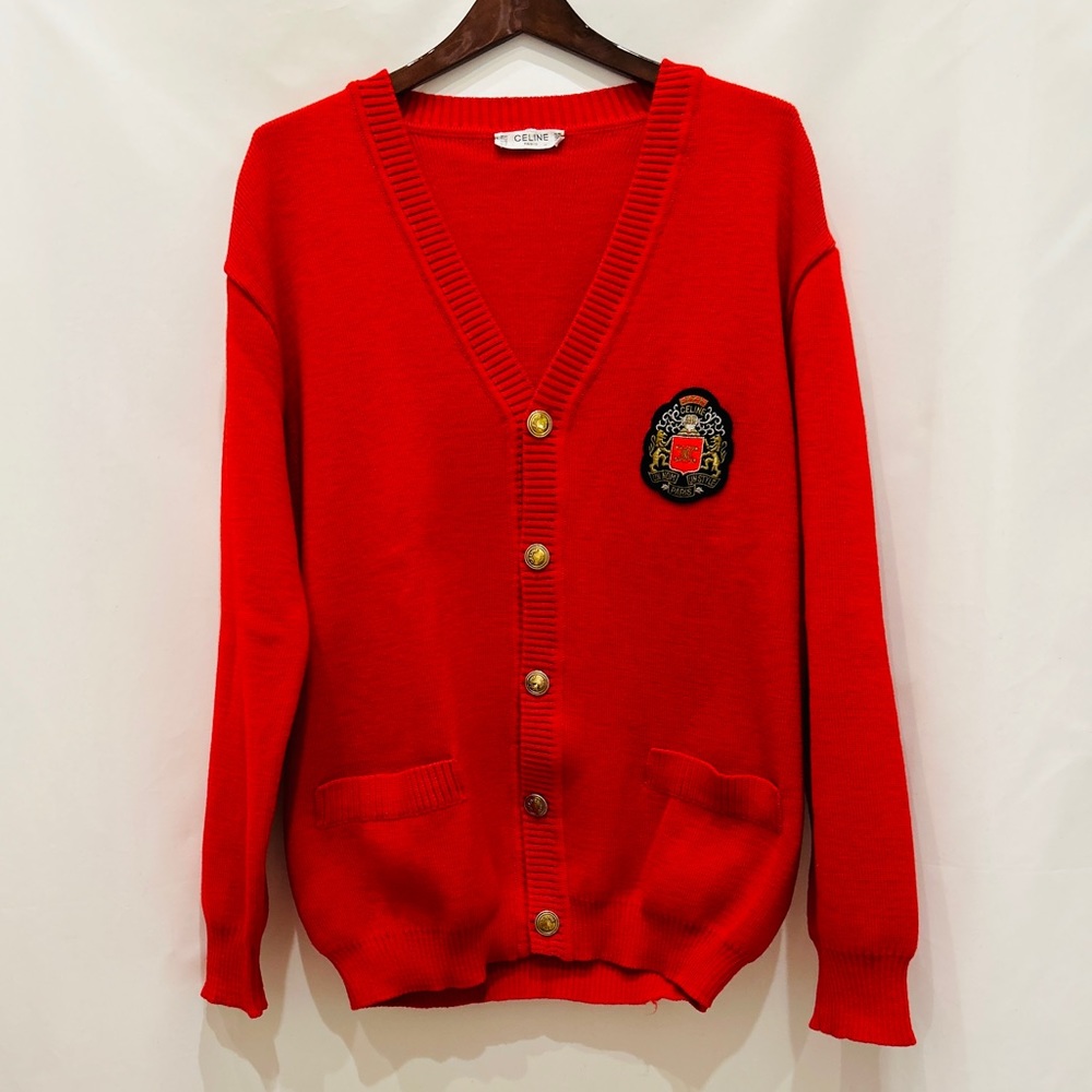 Vintage XL Men’s CELINE Knit Cardigan, Made In PARIS.